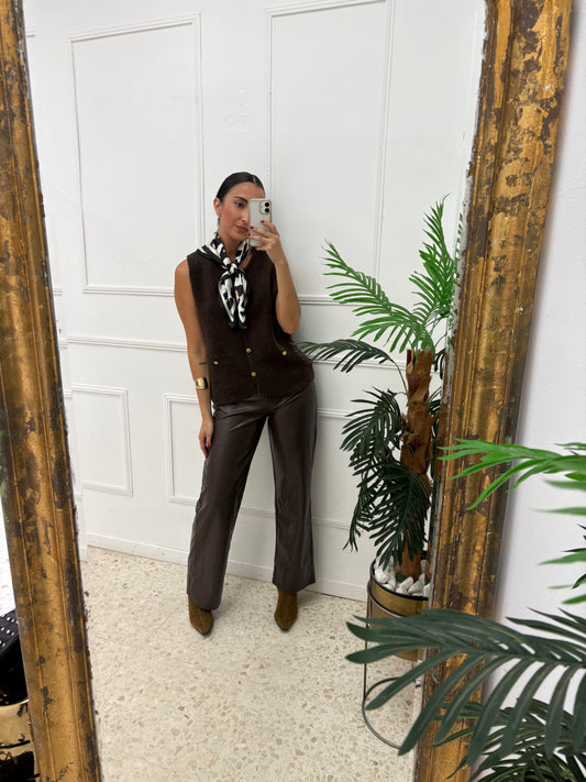 PANTALÓN POLIPIEL MARRÓN