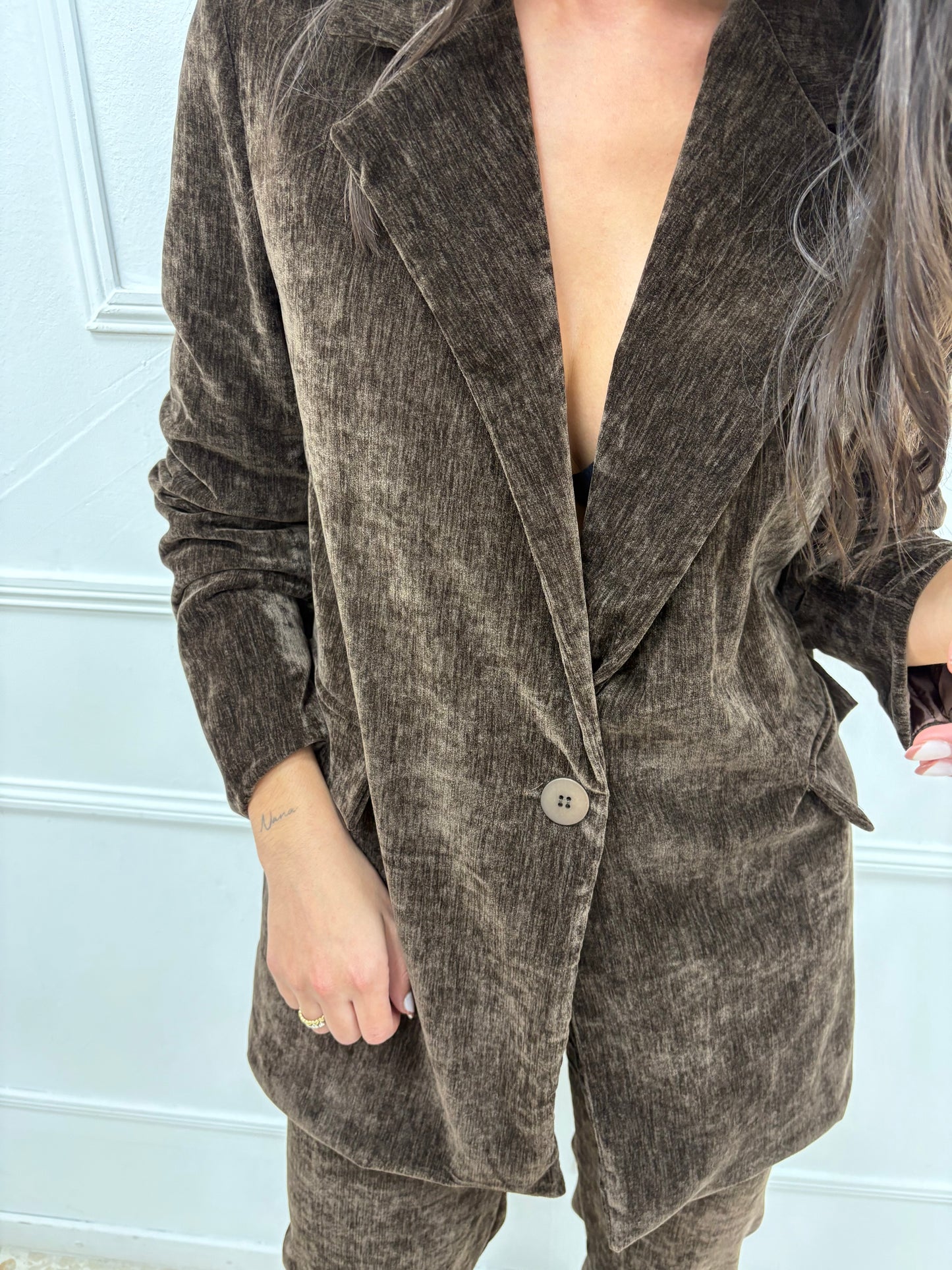 CONJUNTO TERCIOPELO MARRÓN