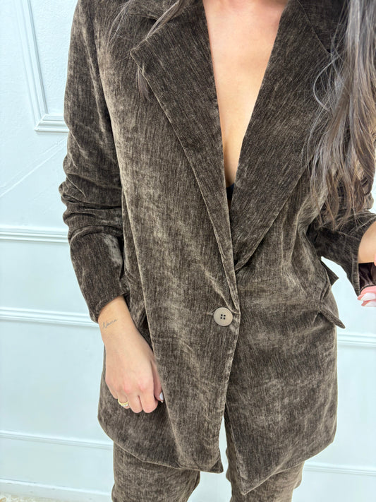 CONJUNTO TERCIOPELO MARRÓN