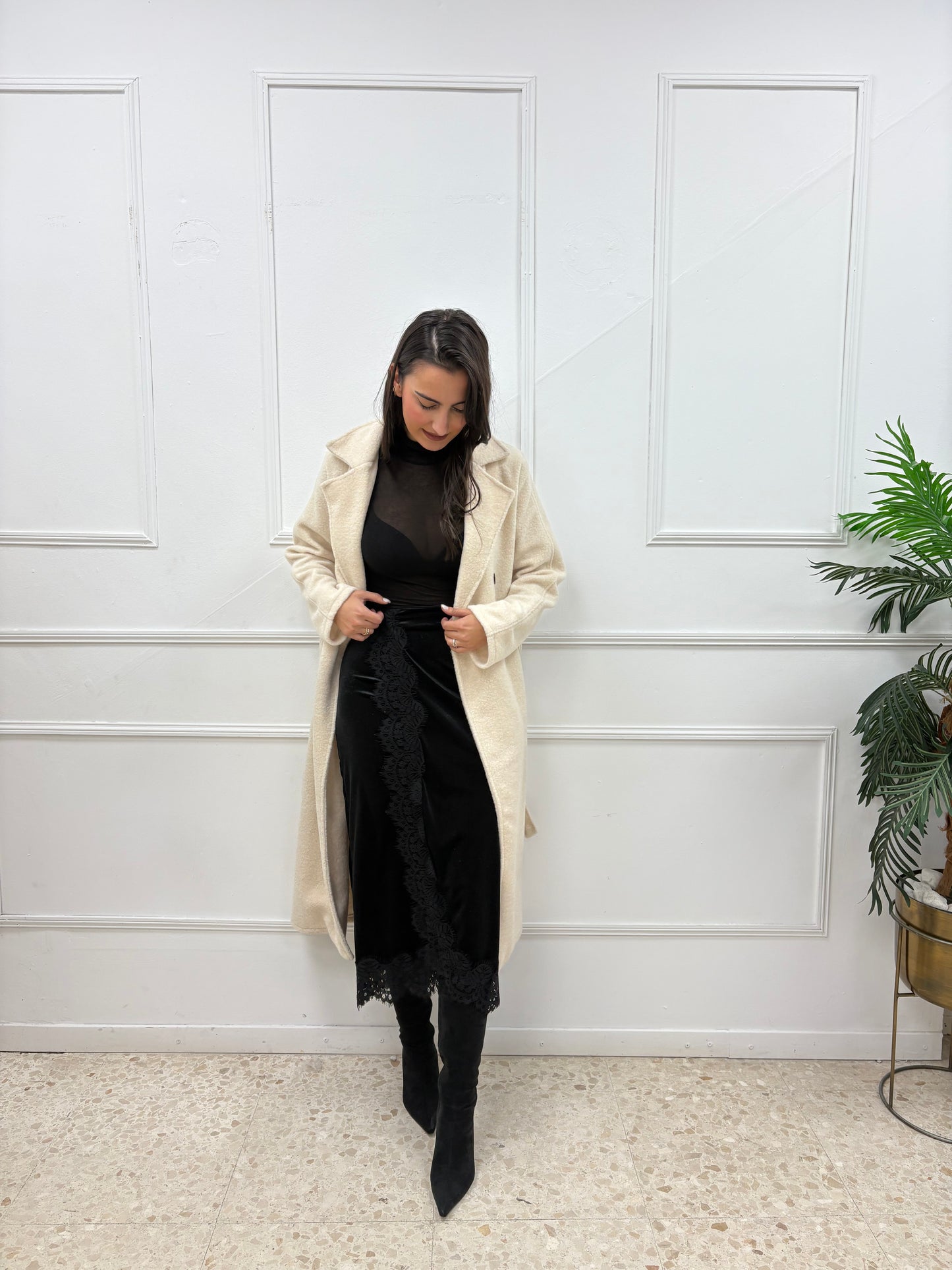 FALDA TERCIOPELO ENCAJE