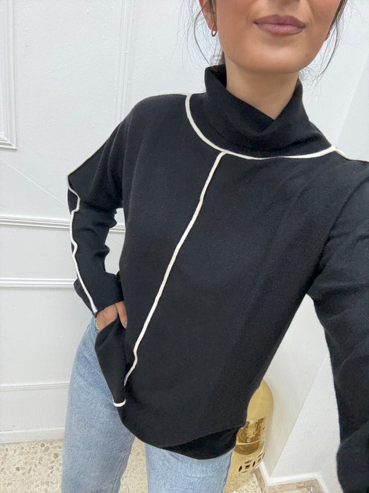 JERSEY BICOLOR NEGRO