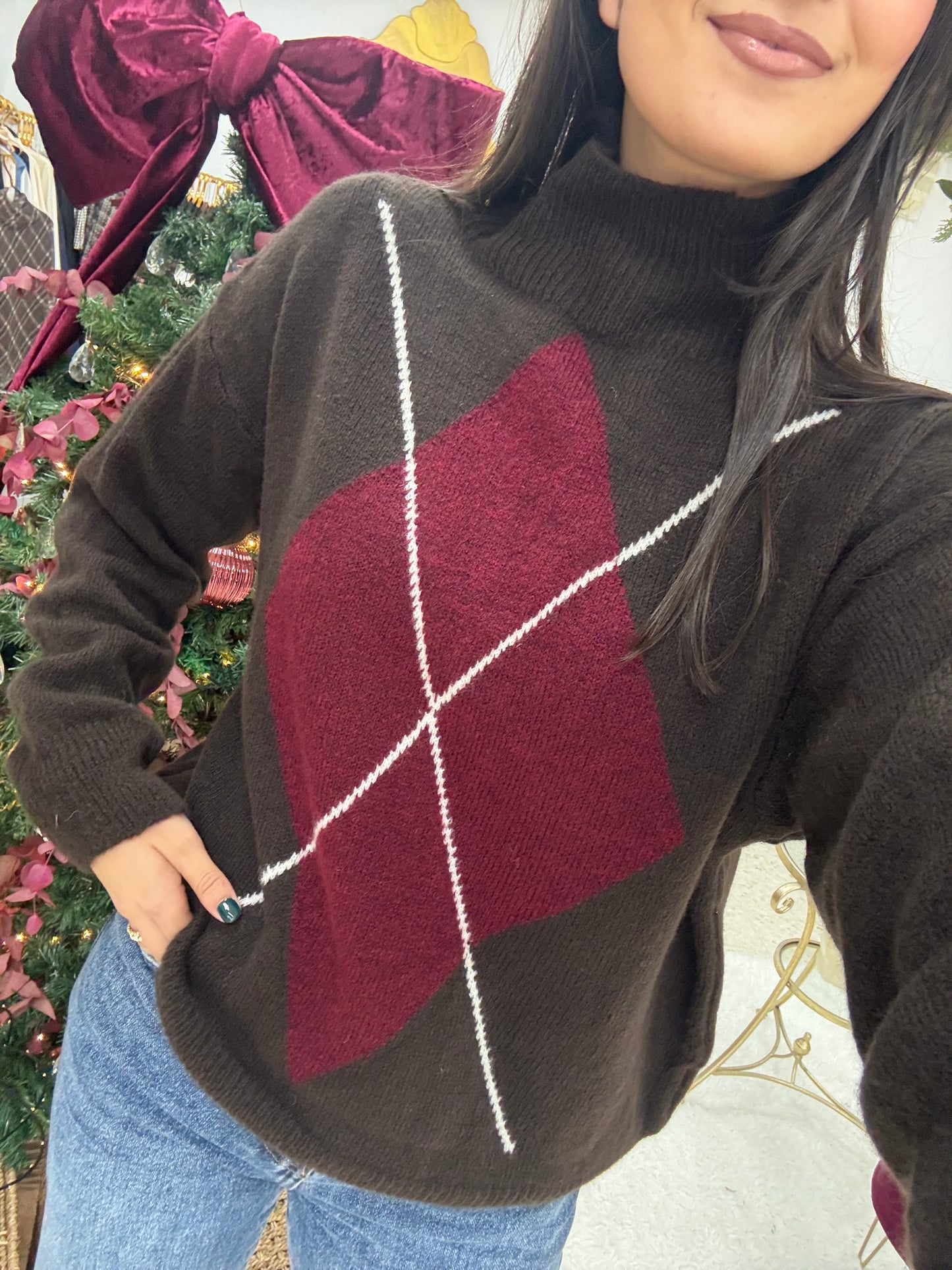 JERSEY ROMBO BURDEOS