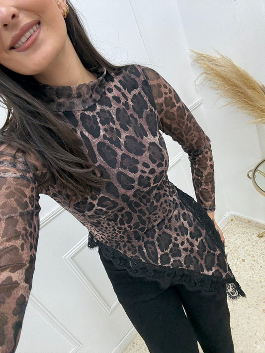 TOP ASIMÉTRICO ANIMAL PRINT