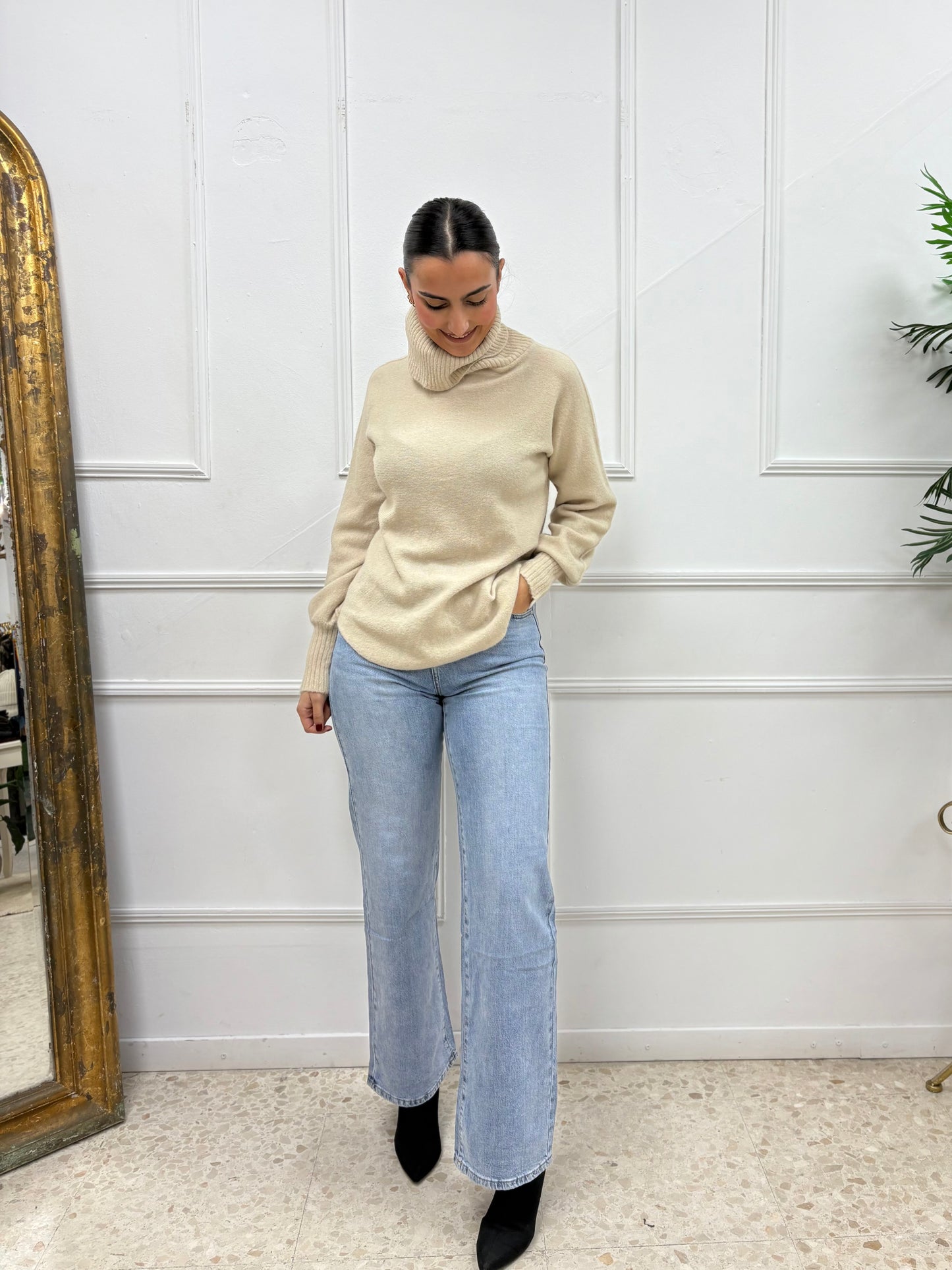 JERSEY CUELLO MAXI BEIGE