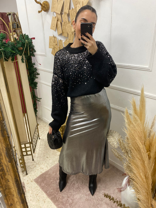 FALDA MIDI PLATA