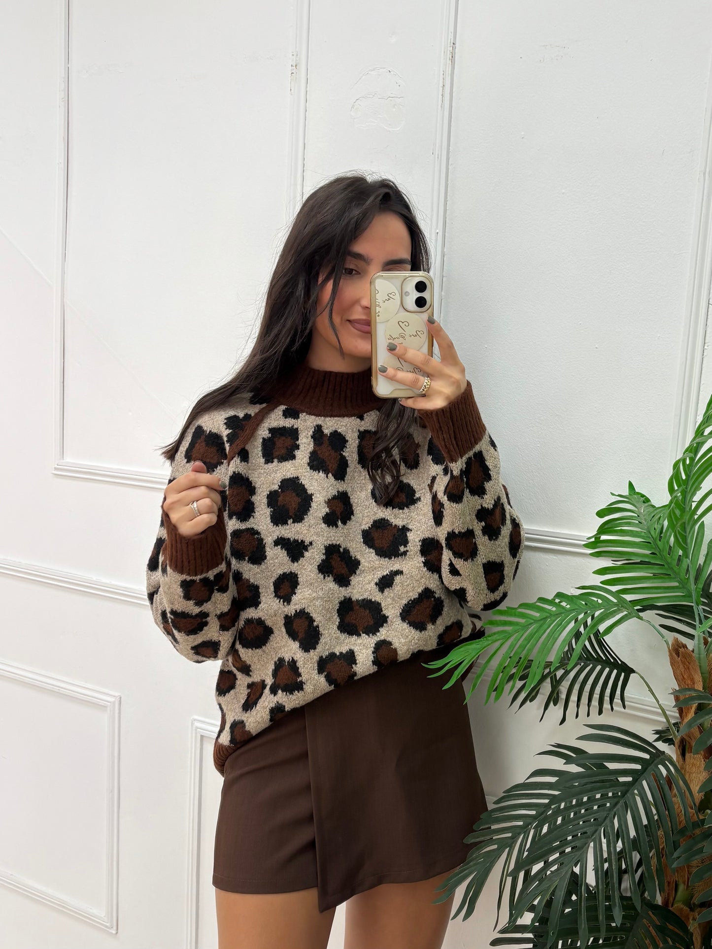 JERSEY ANIMAL PRINT MARRÓN