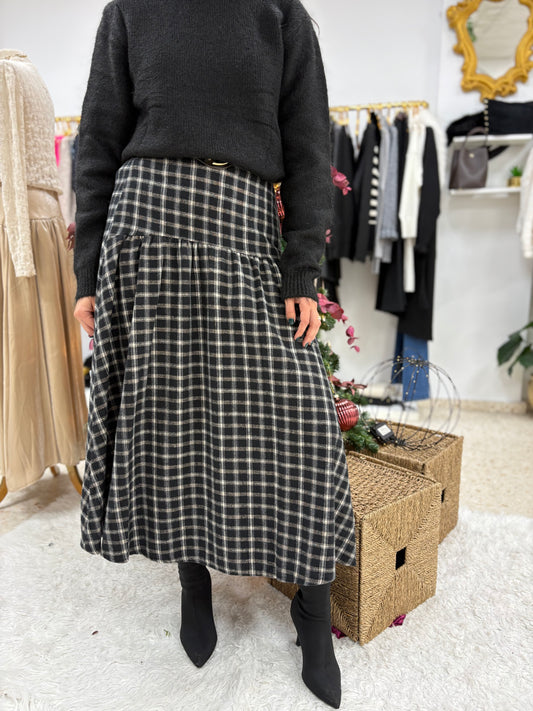 FALDA FRANELA CUADRO