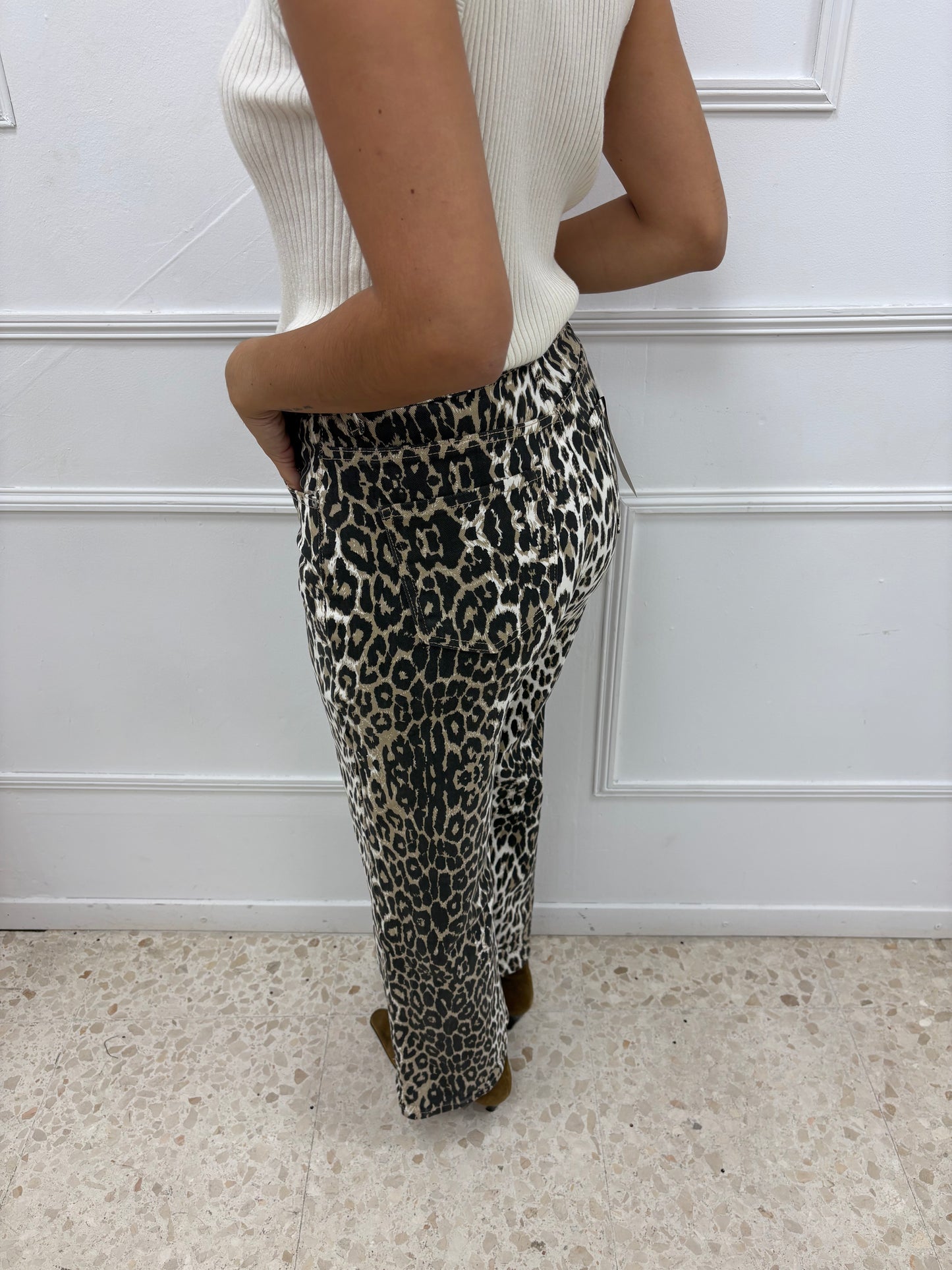 JEANS WIDE LEG ANIMAL PRINT