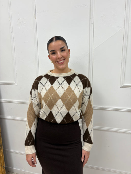 JERSEY ROMBO MARRÓN