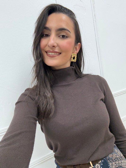 JERSEY CUELLO VUELTO CHOCOLATE