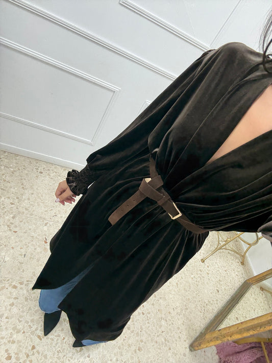 KIMONO TERCIOPELO MARRÓN