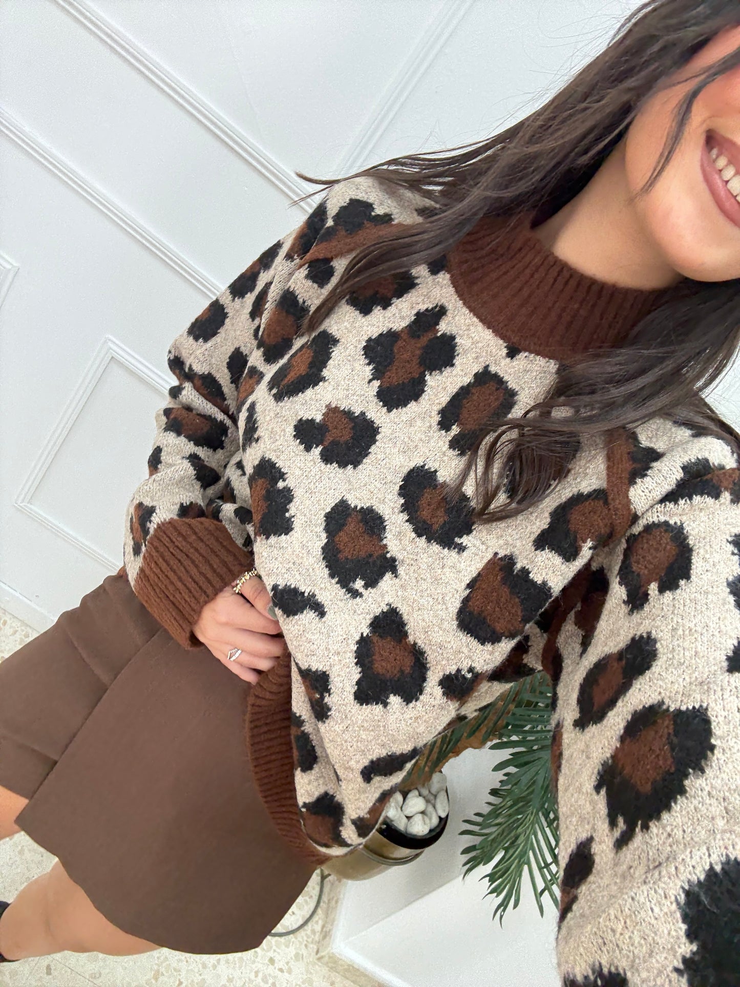 JERSEY ANIMAL PRINT MARRÓN